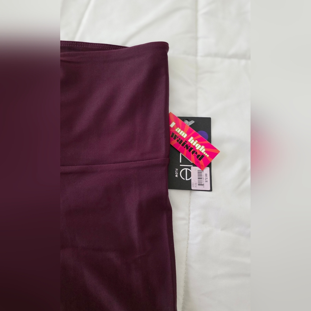 Onzie Flow Sporty Legging With Highwaist & Mesh Cutouts Front 2051 Size L Maroon - Picture 3 of 8
